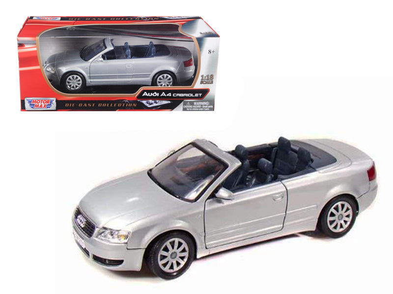 2004 Audi A4 Cabriolet Silver 1/18 Diecast Model Car