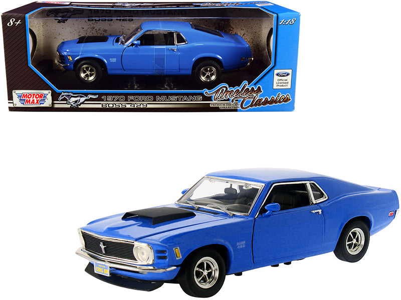1970 Ford Mustang Boss 429 Dark Blue "Timeless Classics" Series 1/18 Diecast Model Car