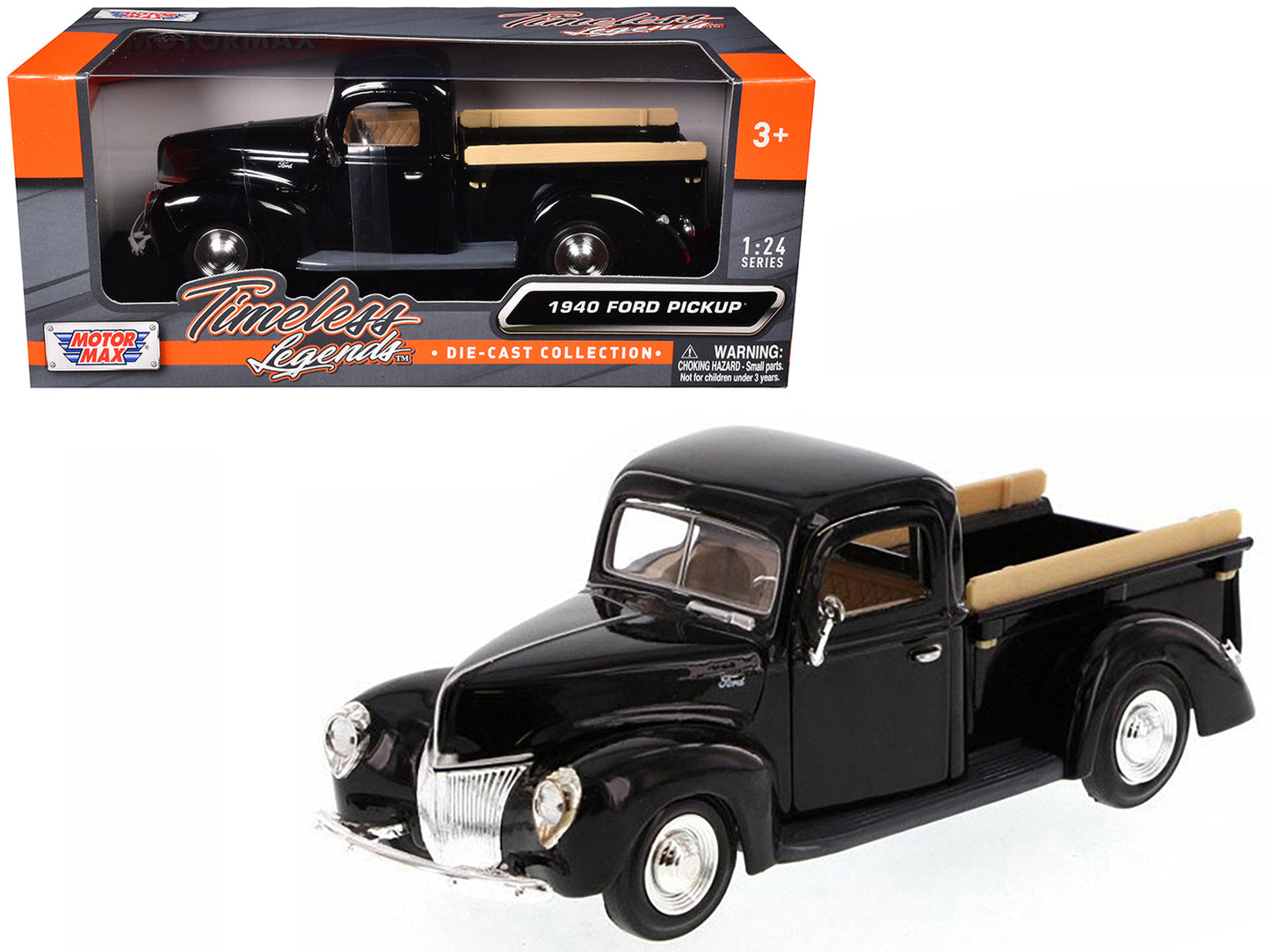 1940 Ford Pickup Truck Black 1/24 Diecast Model Car
