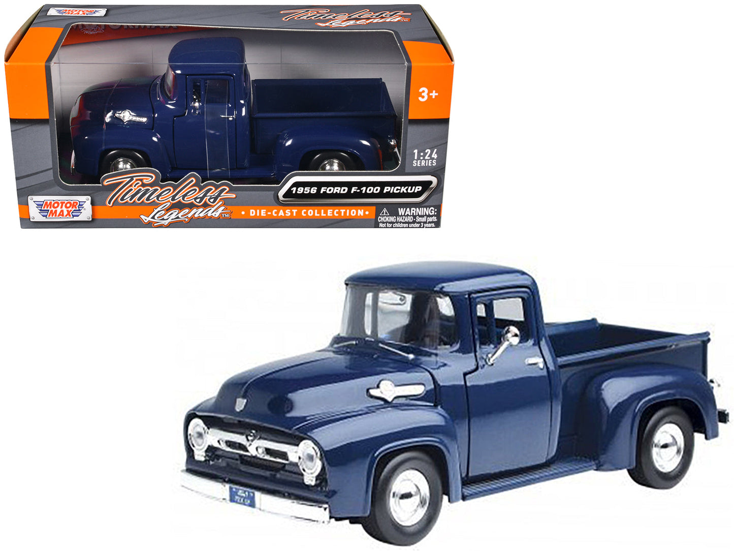 1956 Ford F-100 Pickup Truck Blue 1/24 Diecast Model Car