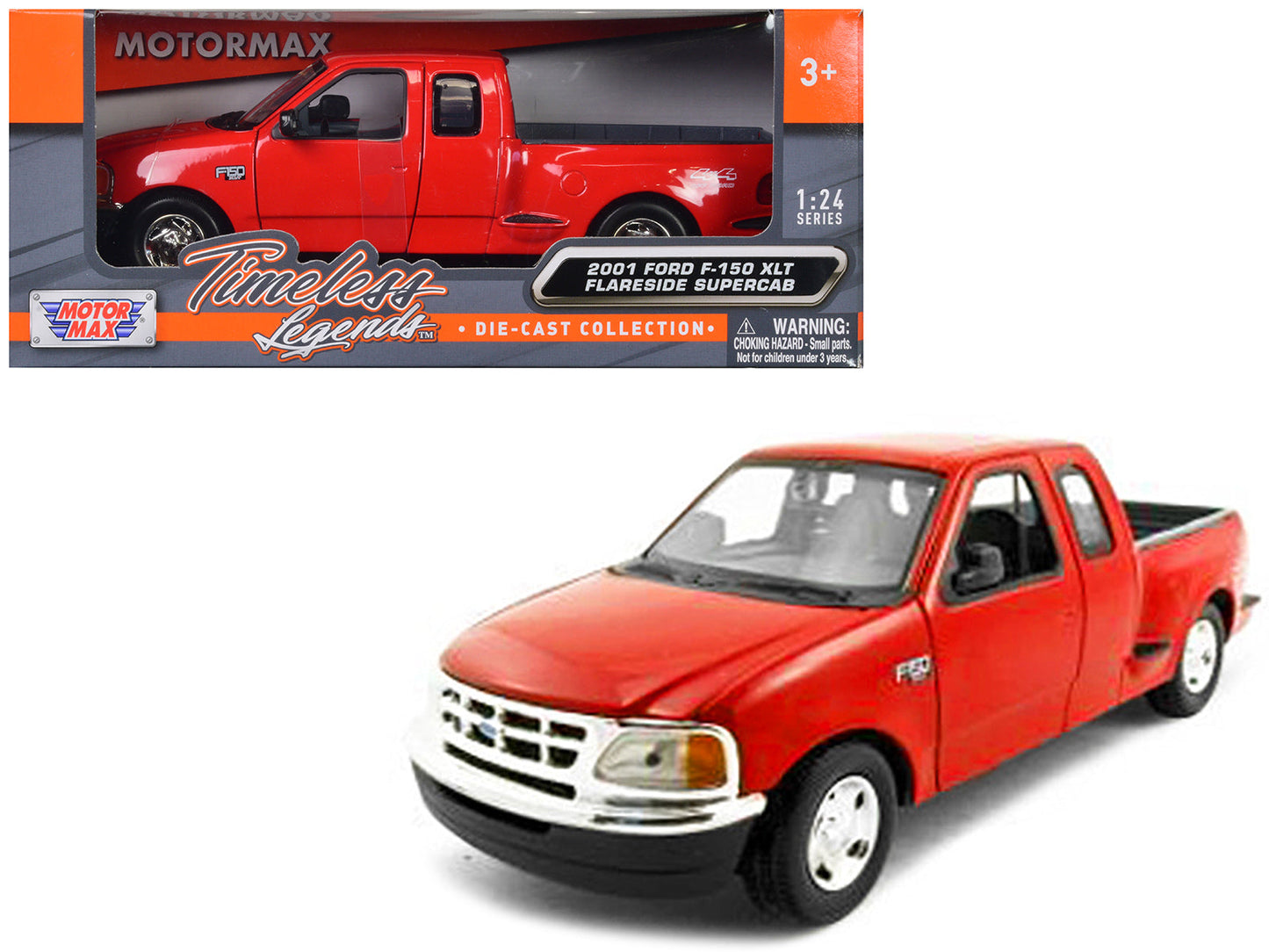 2001 Ford F-150 XLT Flareside Supercab Pickup Truck Red 1/24 Diecast Model Car