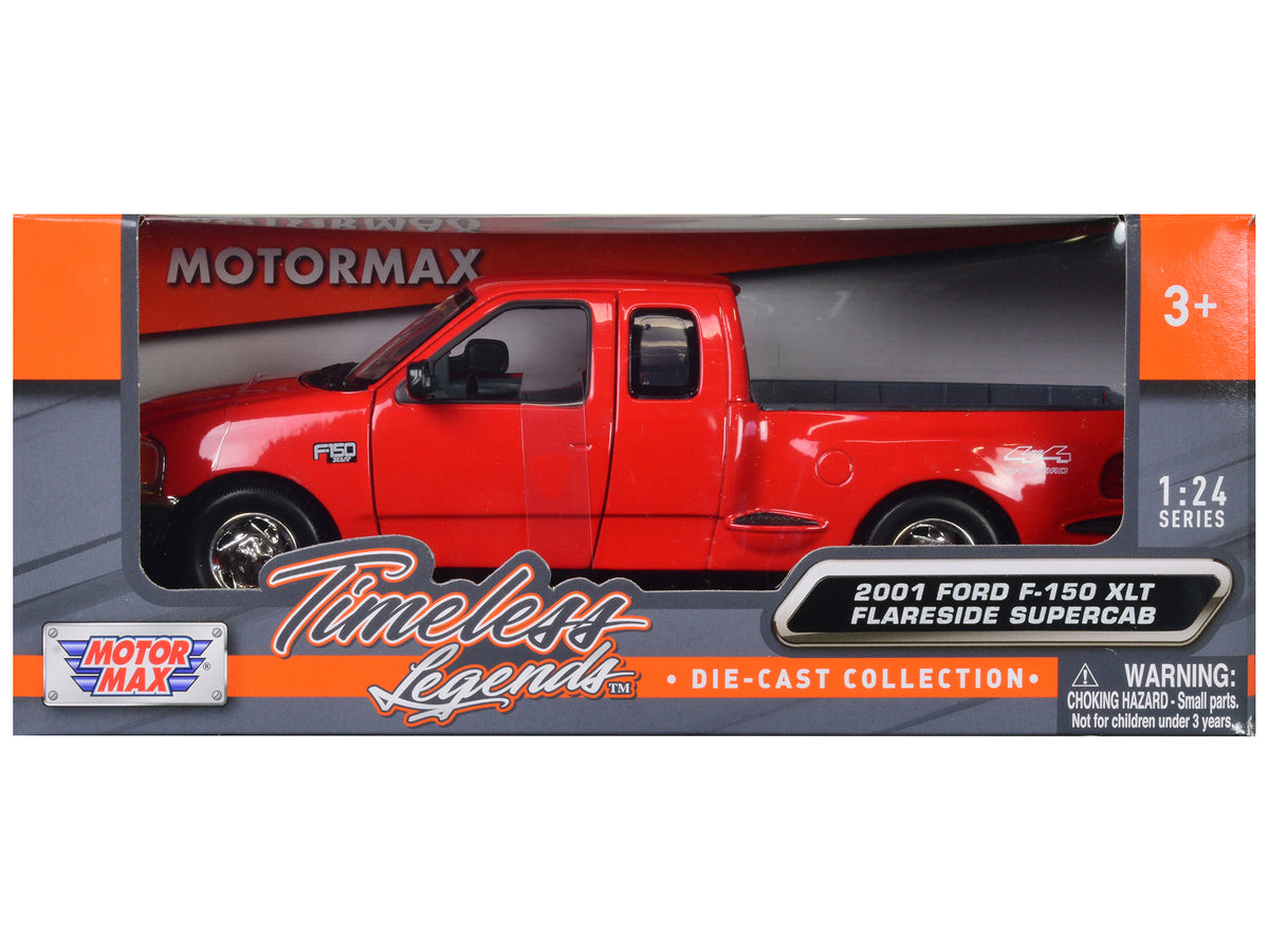 2001 Ford F-150 XLT Flareside Supercab Pickup Truck Red 1/24 Diecast Model Car