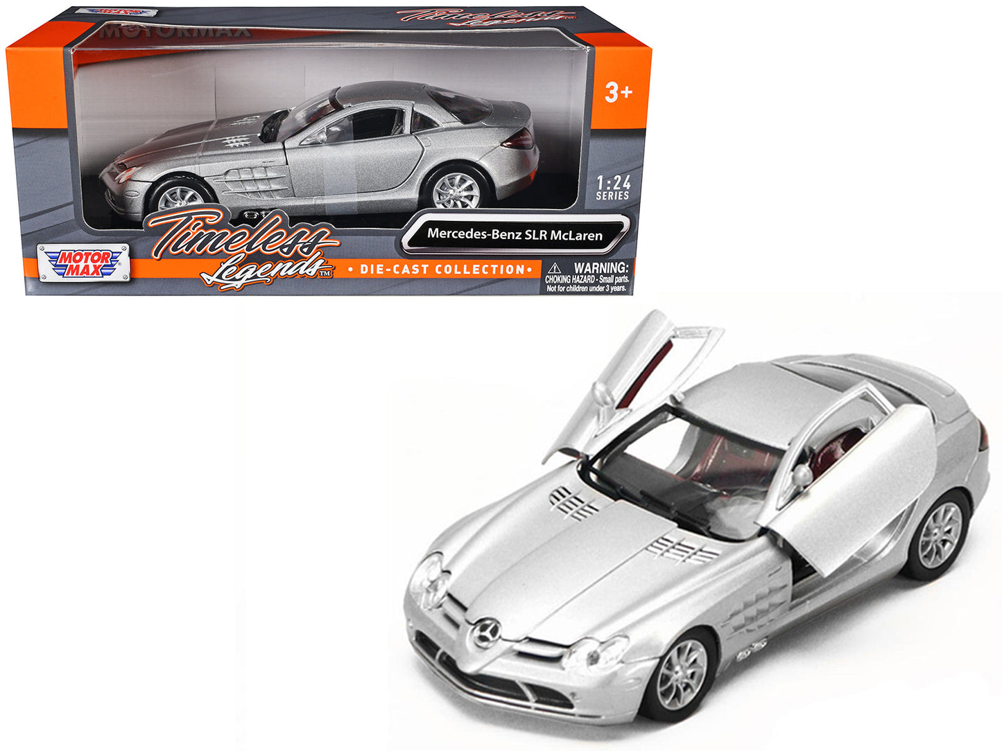 Mercedes McLaren SLR Silver 1/24 Diecast Model Car