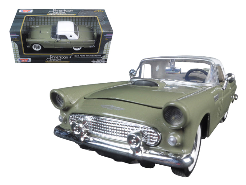 1956 Ford Thunderbird Soft Top Green 1/24 Diecast Car Model