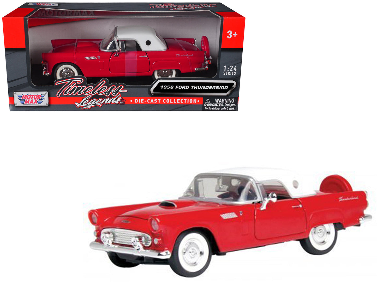 1956 Ford Thunderbird Red 1/24 Diecast Car Model