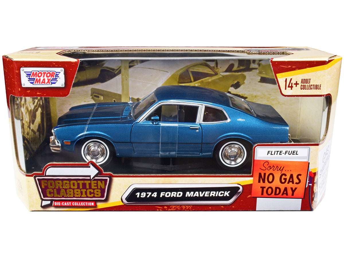1974 Ford Maverick Blue Metallic "Forgotten Classics" Series 1/24 Diecast Model Car