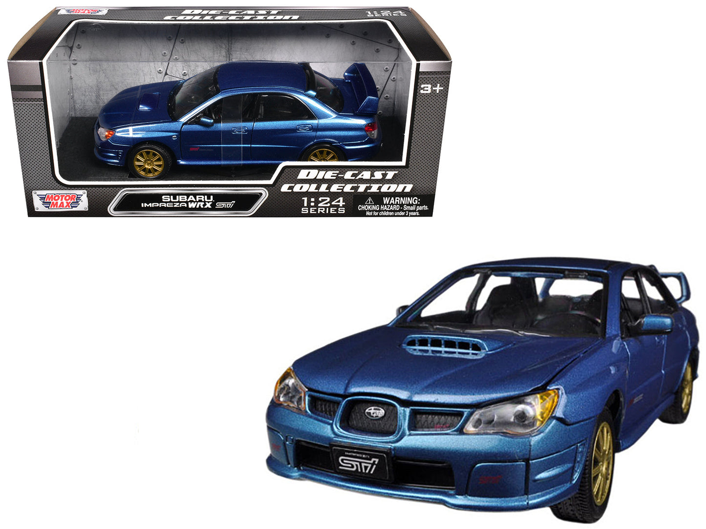 Subaru Impreza WRX STi Blue Metallic 1/24 Diecast Model Car