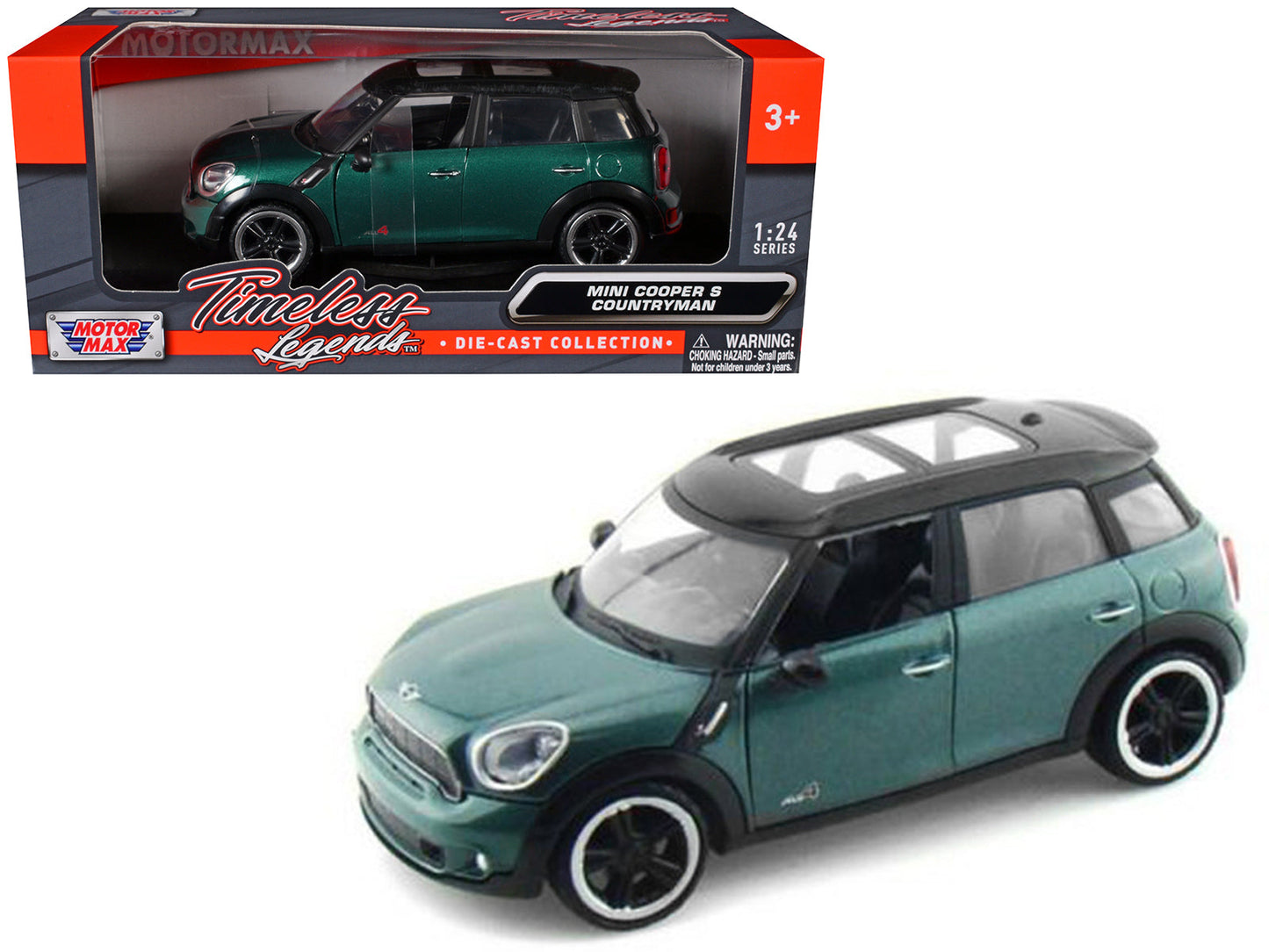 Mini Cooper S Countryman Oxford Green 1/24 Diecast Car Model