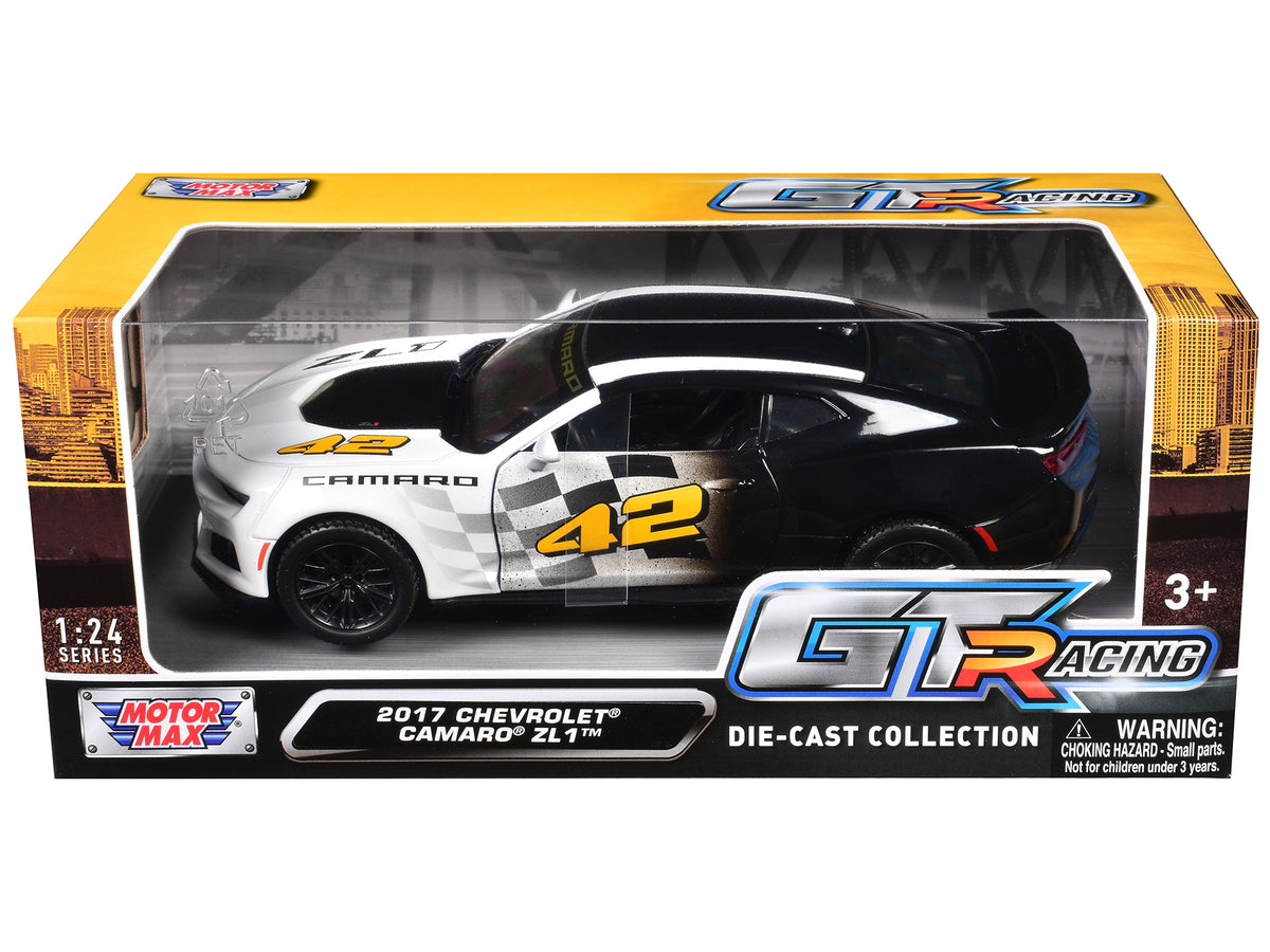 2017 Chevrolet Camaro ZL1 #42 Black and White "GT Racing" Series 1/24 Diecast Model Car