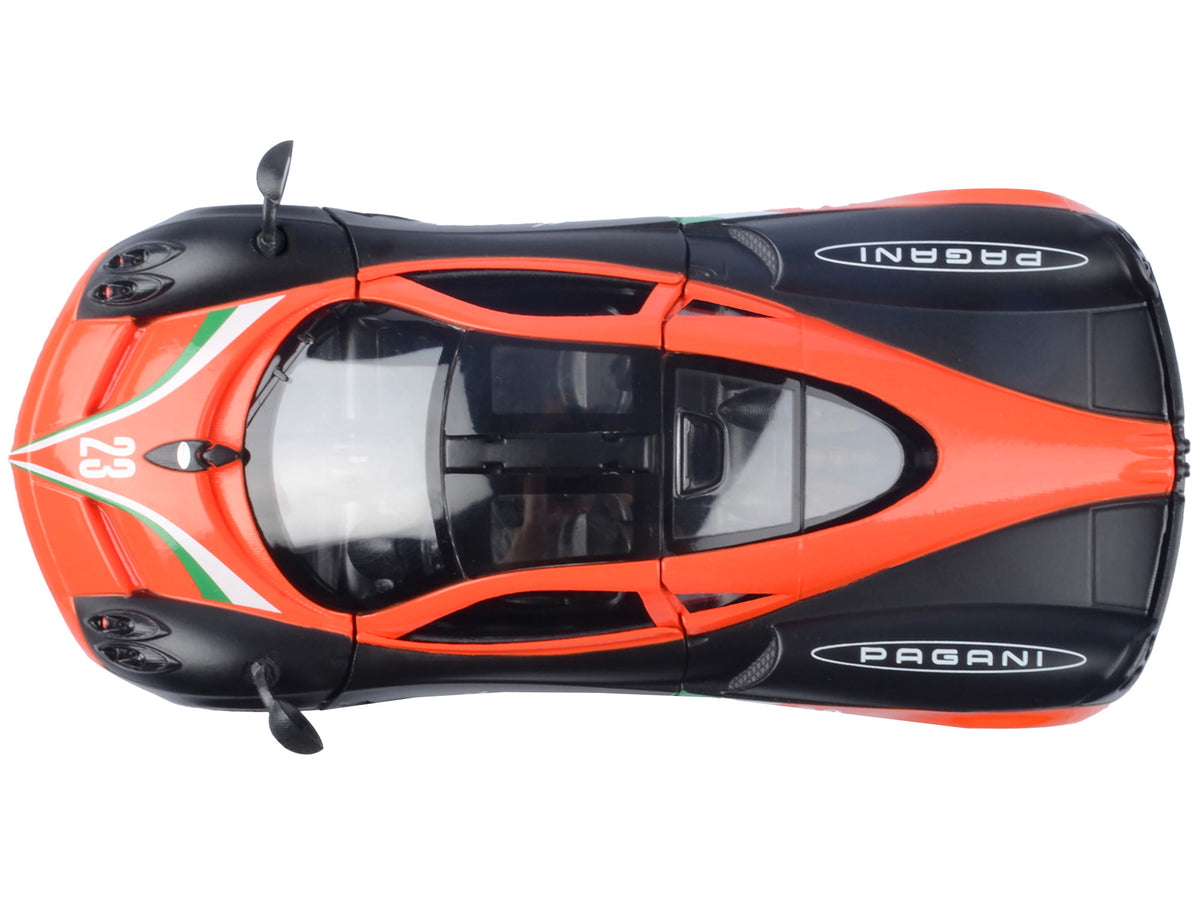 Pagani Huayra #23 Orange and Black with Stripes "GT Racing" Series 1/24 Diecast Model Car