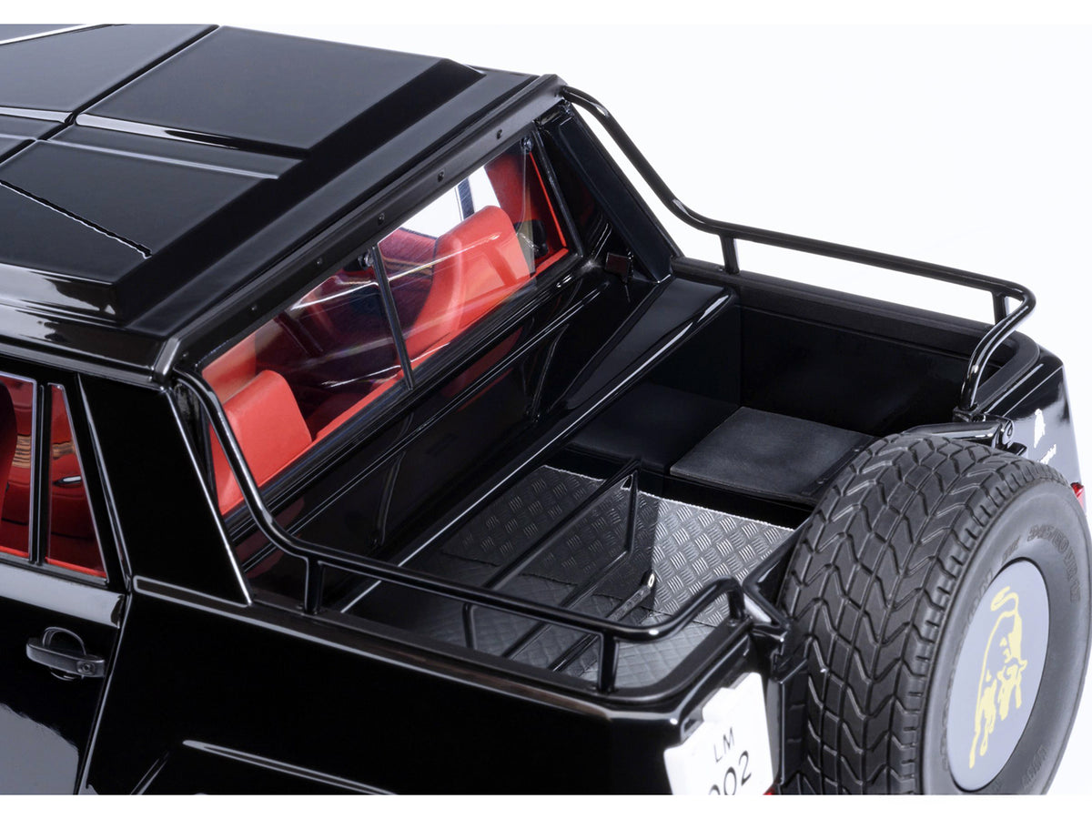 Lamborghini LM002 Nero Tenebre Black with Red Interior 1/18 Model Car