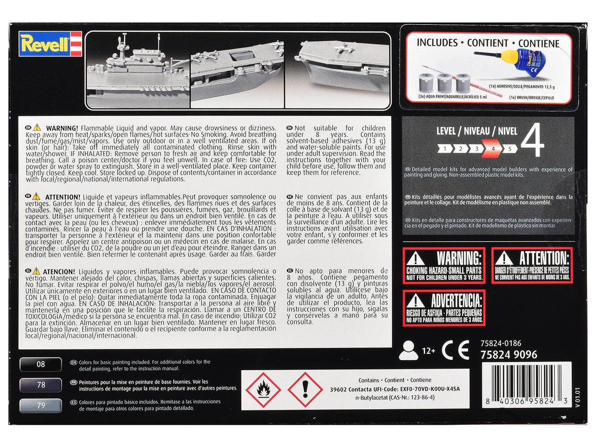 Level 4 Model Kit U.S.S. Enterprise CV-6 Aircraft Carrier All-Included Kit 1/1200 Scale Model