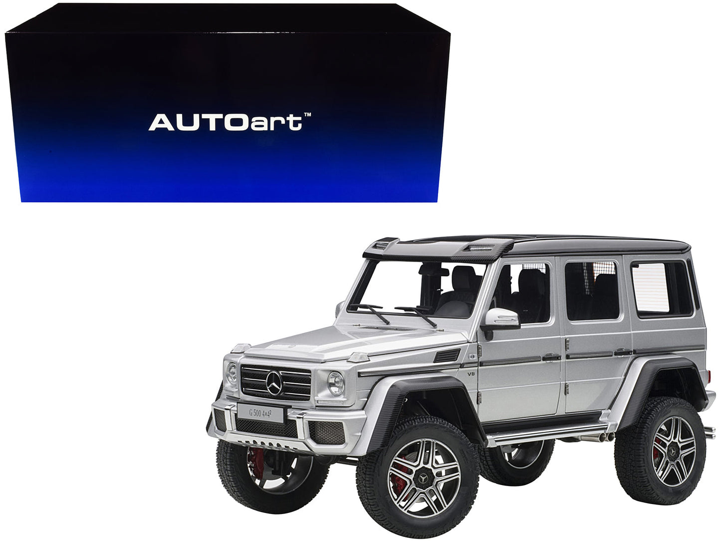 Mercedes Benz G500 4X4 2 Silver 1/18 Model Car