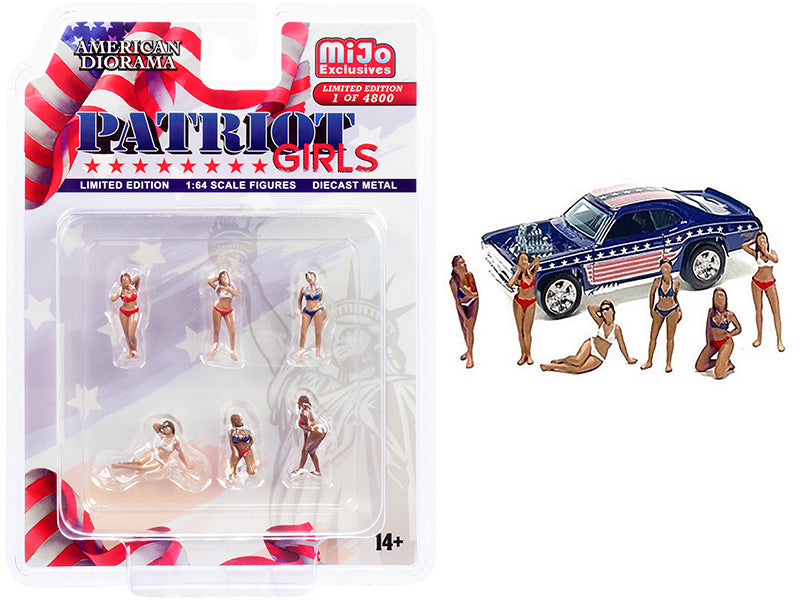 "Patriot Girls" 6 piece Diecast Figurines Set Limited Edition to 4800 pieces Worldwide for 1/64 Scale Models