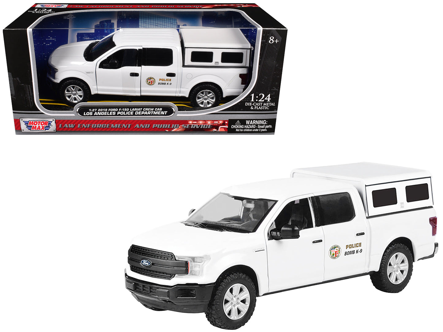 2019 Ford F-150 Lariat Crew Cab Pickup Truck "Los Angeles Police Department Bomb Squad" White "Law Enforcement and Public Service" Series 1/27 Diecast Model Car