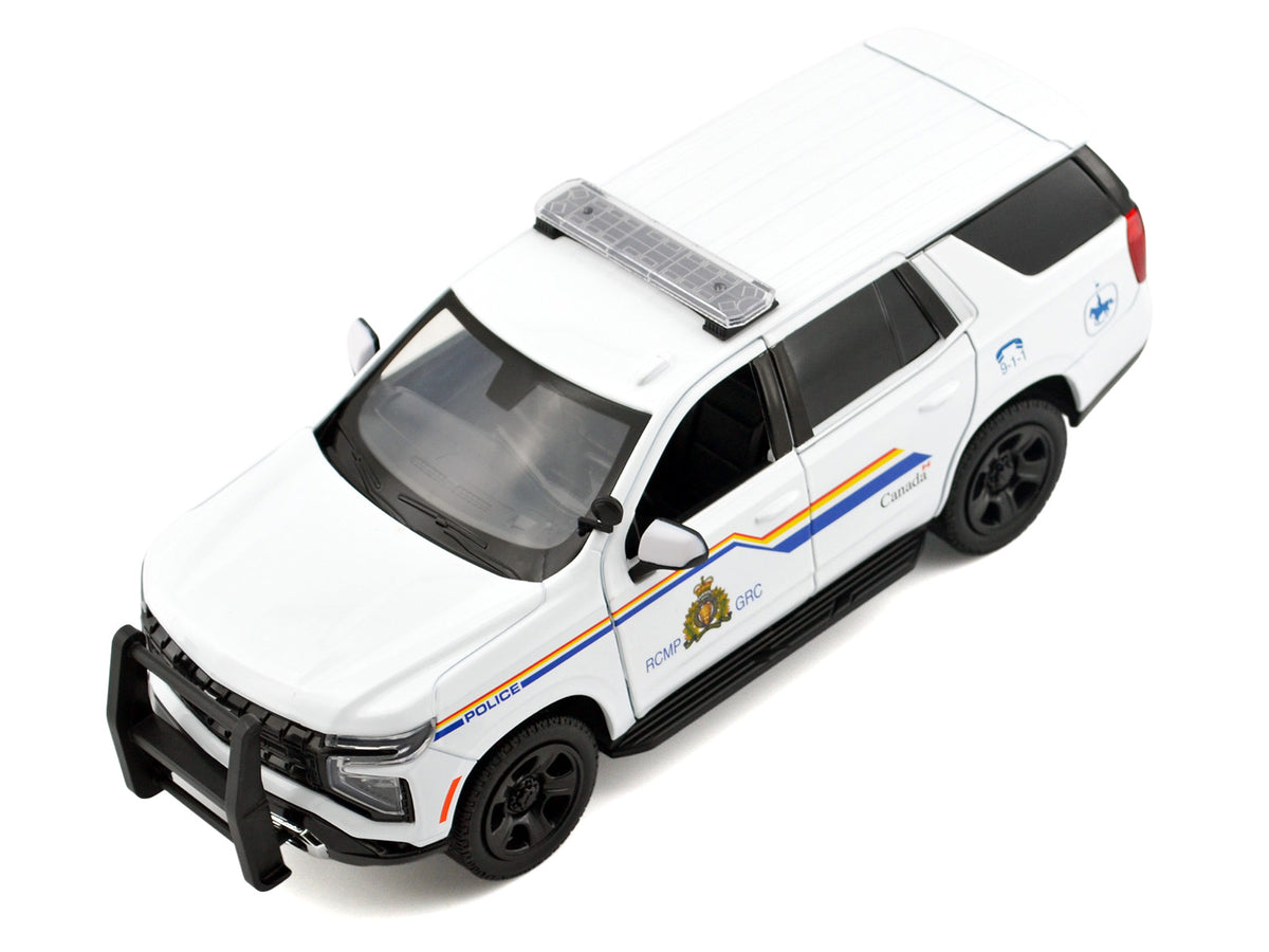 2025 Chevrolet Tahoe PPV with Light Bar "RCMP Royal Canadian Mounted Police" White "Law Enforcement and Public Service" Series 1/24 Diecast Model Car