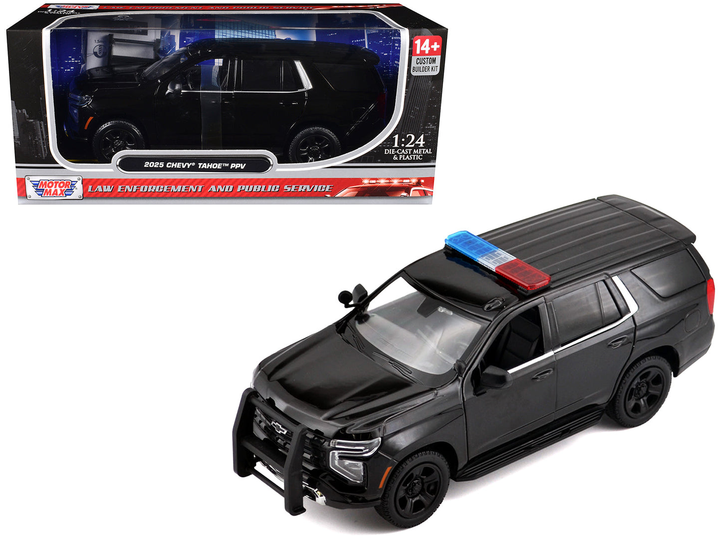 2025 Chevrolet Tahoe PPV Black "Custom Builder's Kit - Law Enforcement and Public Service" Series 1/24 Diecast Model Car
