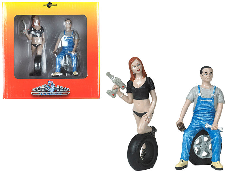 Michele and Derek Tire Brigade 2 piece Figurine Set 1/18