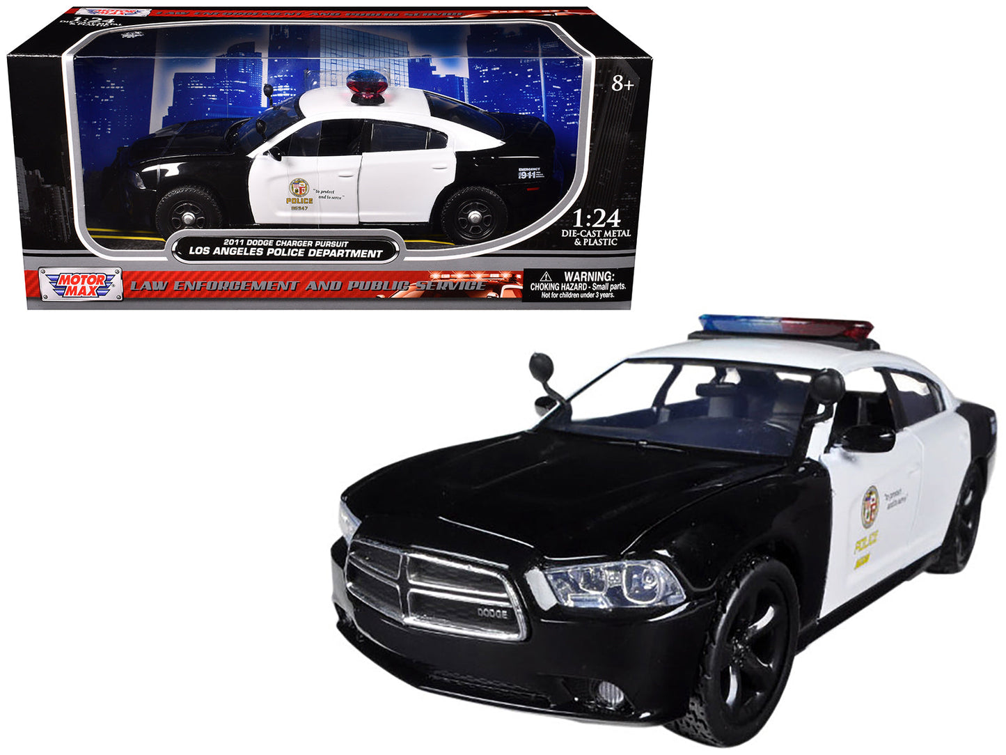 2011 Dodge Charger Pursuit LAPD Los Angeles Police Department Car 1/24 Diecast Car Model