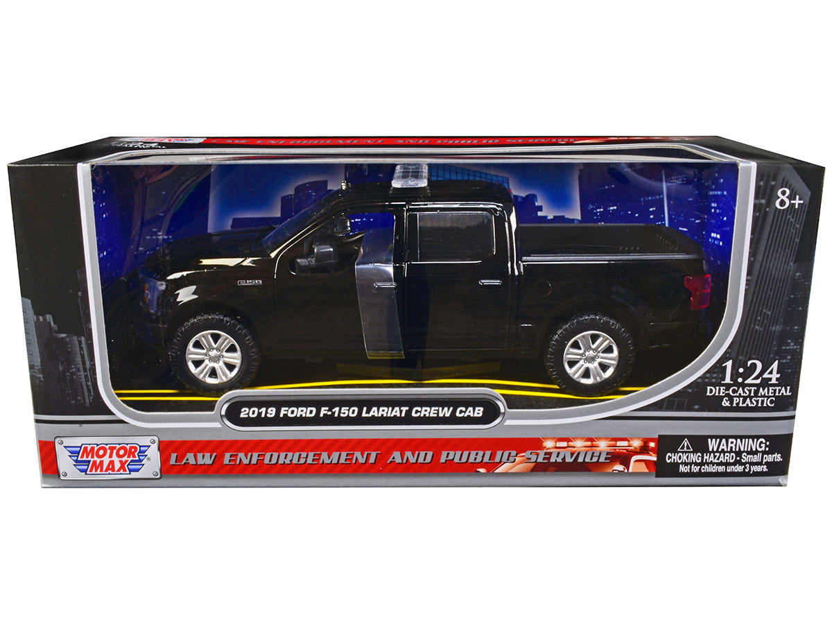 2019 Ford F-150 Lariat Crew Cab Pickup Truck Unmarked Plain Black "Law Enforcement and Public Service" Series 1/24 Diecast Model Car