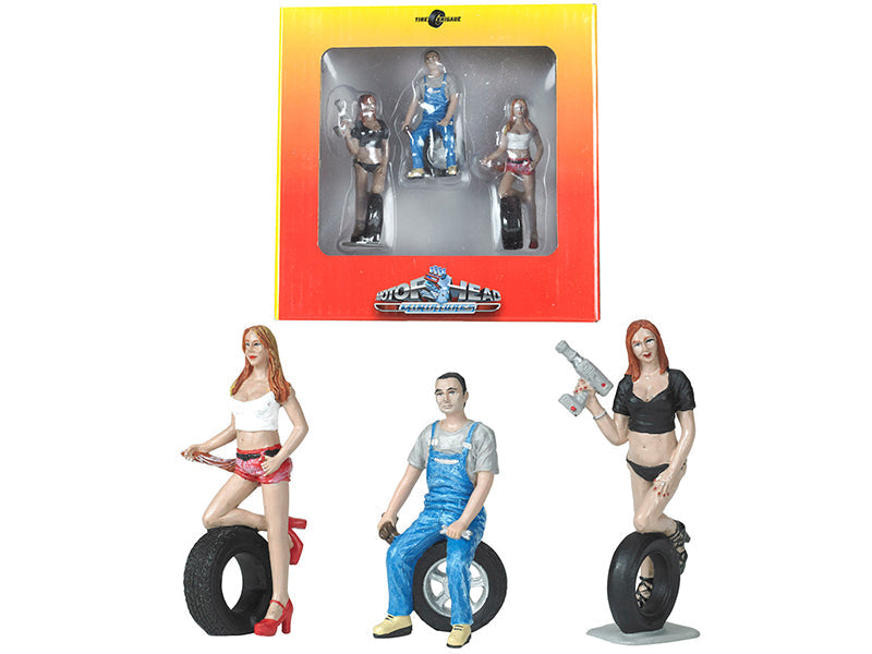 Andie, Derek and Michele Tire Brigade 3 piece Figurine Set 1/24