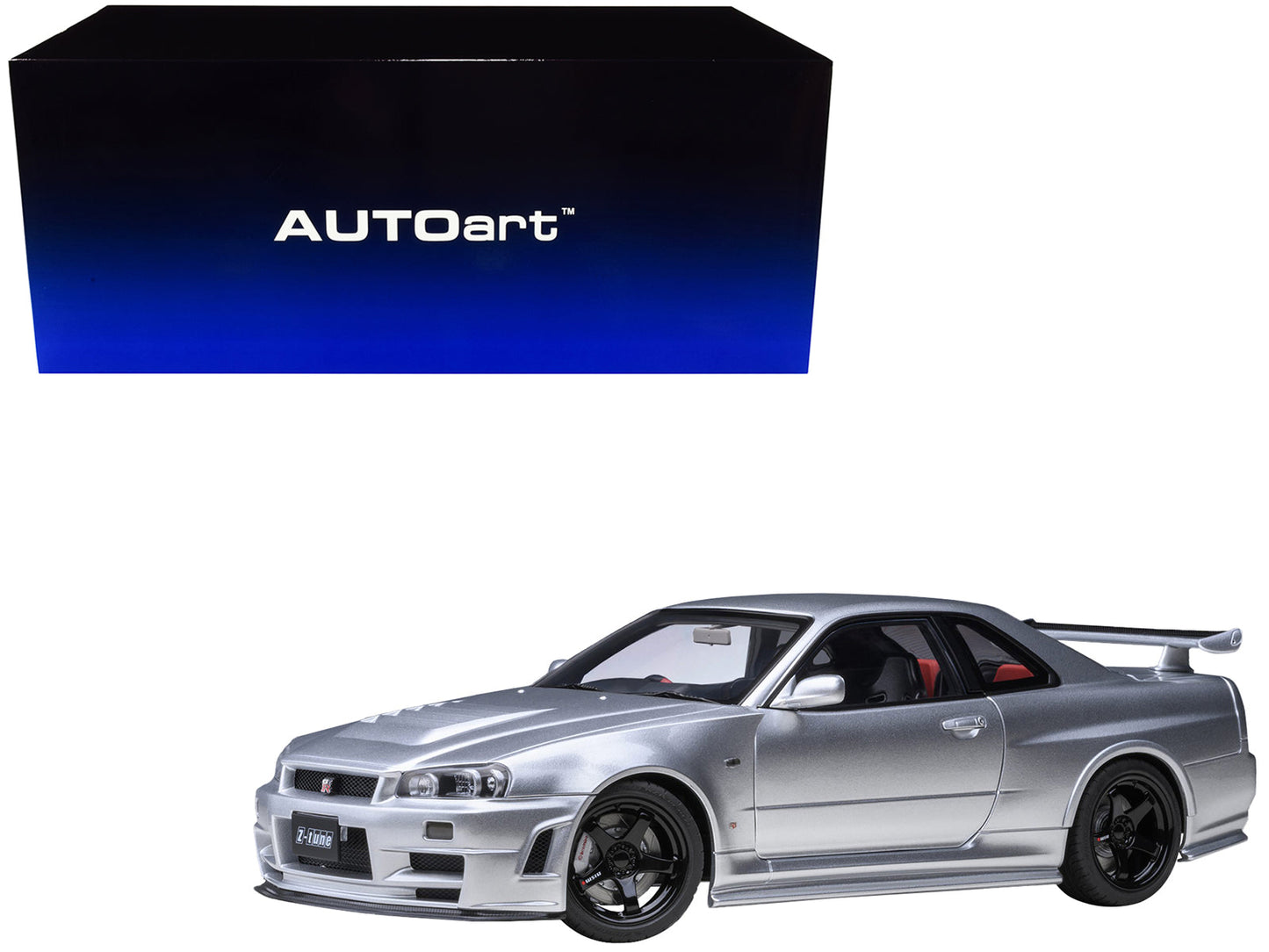 Nissan Nismo R34 GT-R Z-TUNE RHD (Right Hand Drive) Silver Metallic 1/18 Model Car