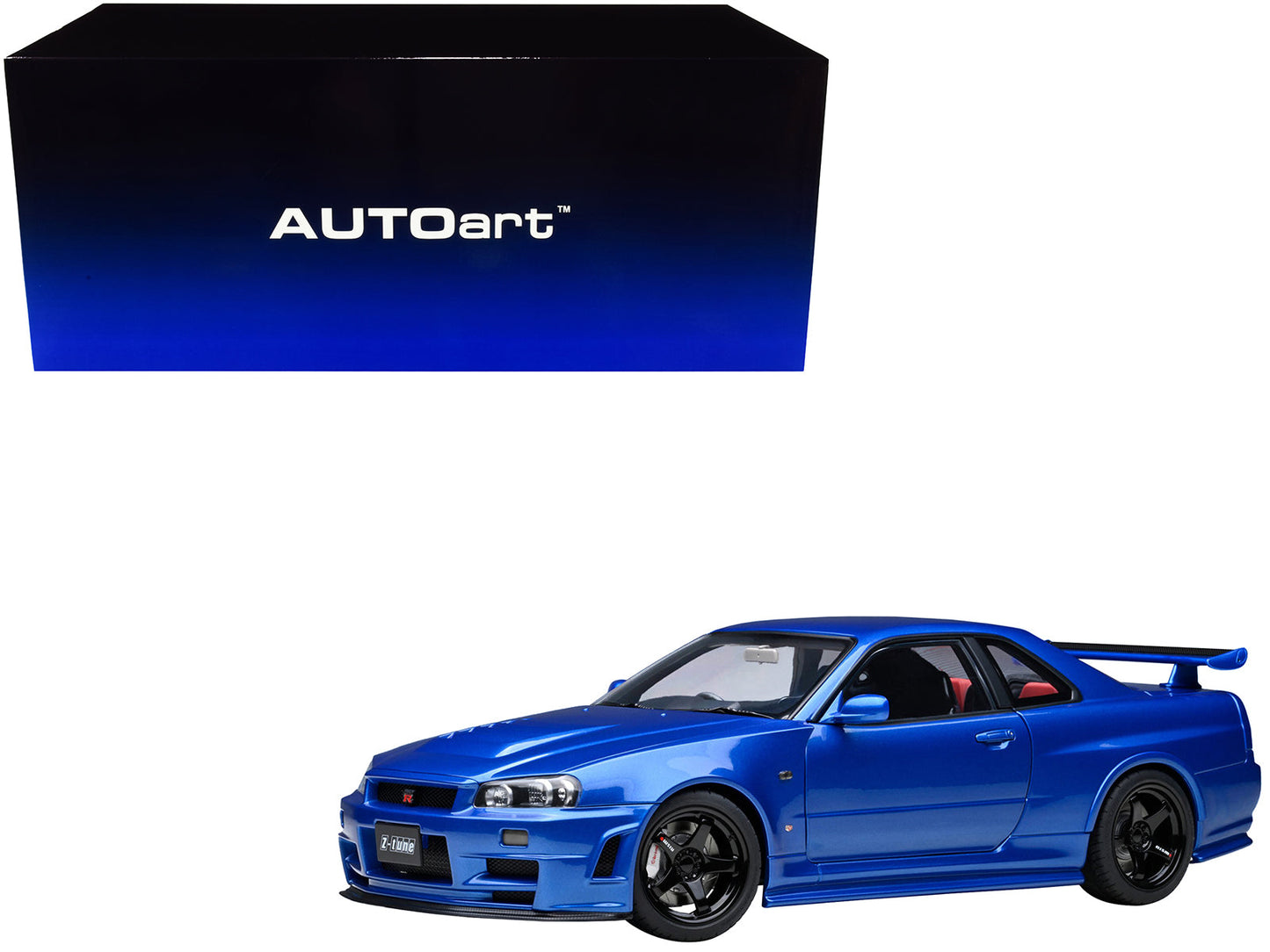 Nissan Skyline GT-R R34 Nismo Z-TUNE RHD (Right Hand Drive) Bayside Blue 1/18 Model Car