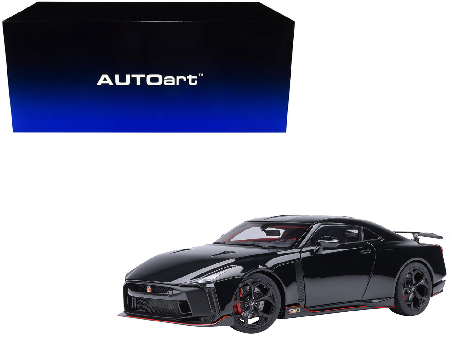 Nissan GT-R50 By ItalDesign Black and Matt Black 1/18 Model Car
