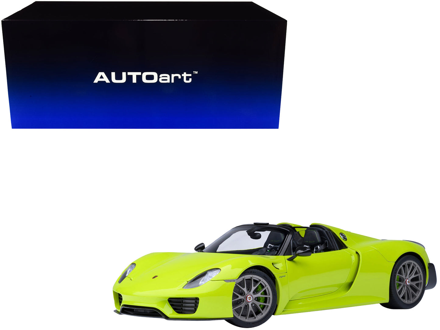 Porsche 918 Spyder "Weissach Package" Acid Green 1/18 Model Car