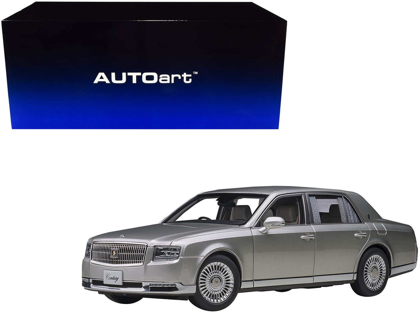 Toyota Century with Curtains RHD (Right Hand Drive) Silver Special Edition 1/18 Model Car