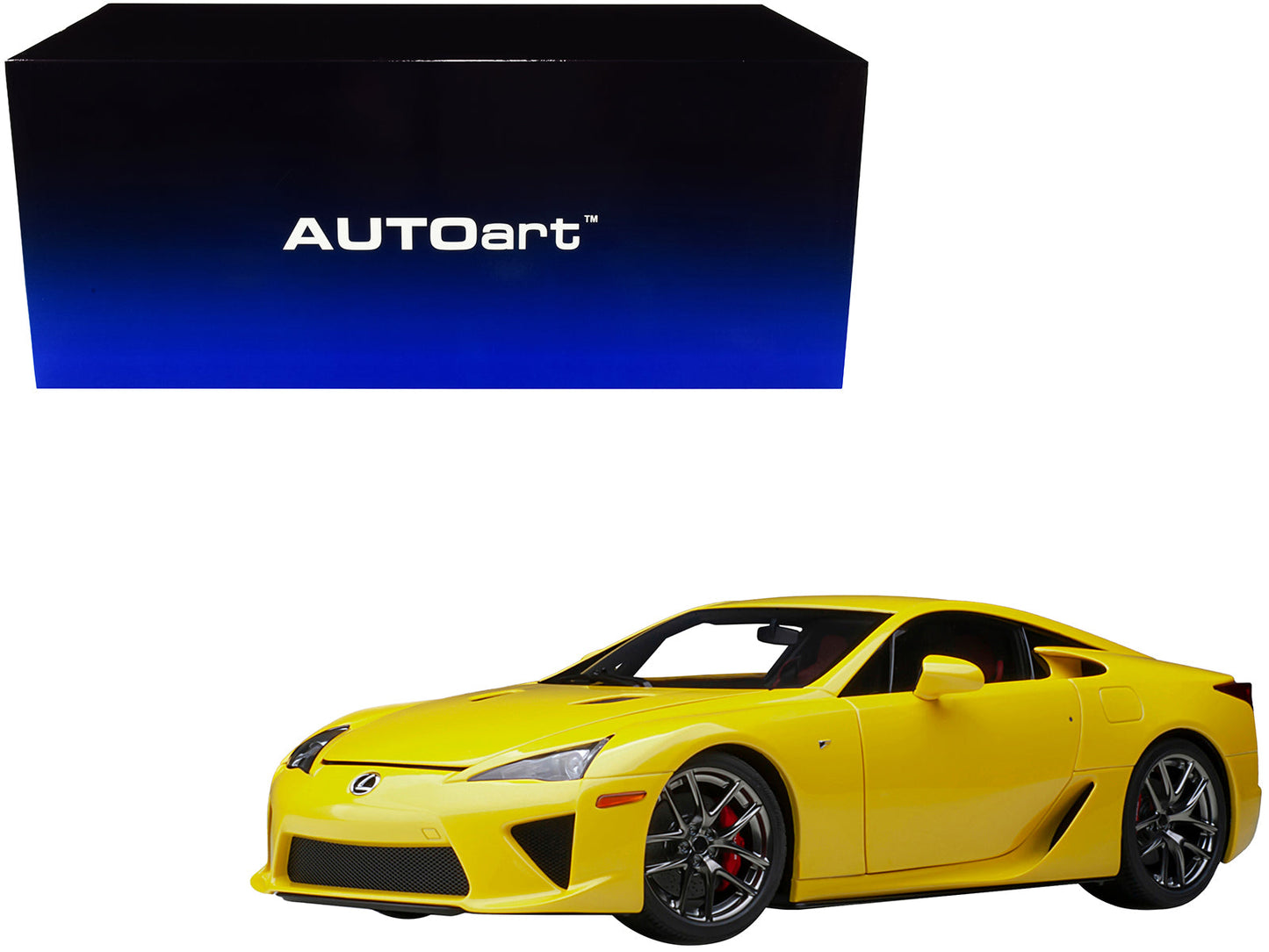 Lexus LFA Pearl Yellow with Red and Black Interior 1/18 Model Car