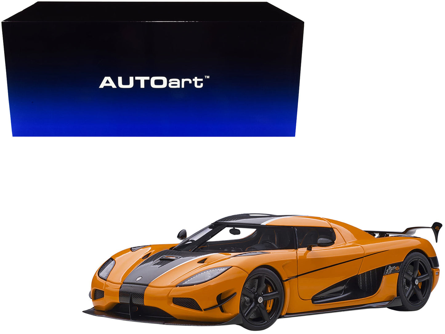 Koenigsegg Agera RS Cone Orange with Black Carbon Accents 1/18 Model Car