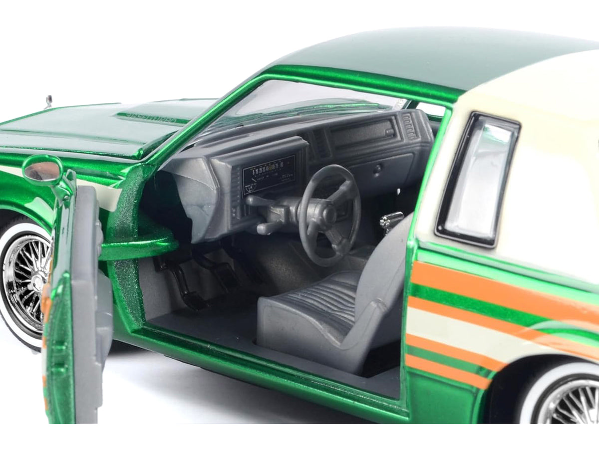 1987 Buick Regal 3.8 SFI Turbo Green Metallic and Cream with Graphics "Get Low" Series 1/24 Diecast Model Car