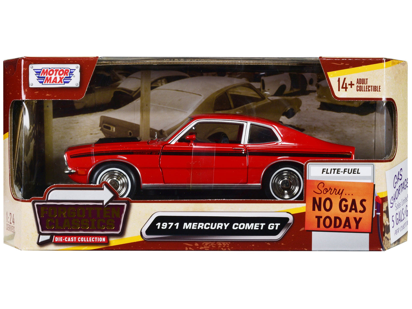 1971 Mercury Comet GT Red with Black Stripes "Forgotten Classics" Series 1/24 Diecast Model Car