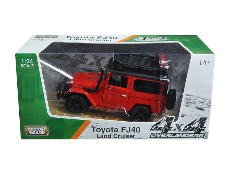 Toyota FJ40 Land Cruiser Red "4x4 Overlanders" Series 1/24 Diecast Model Car
