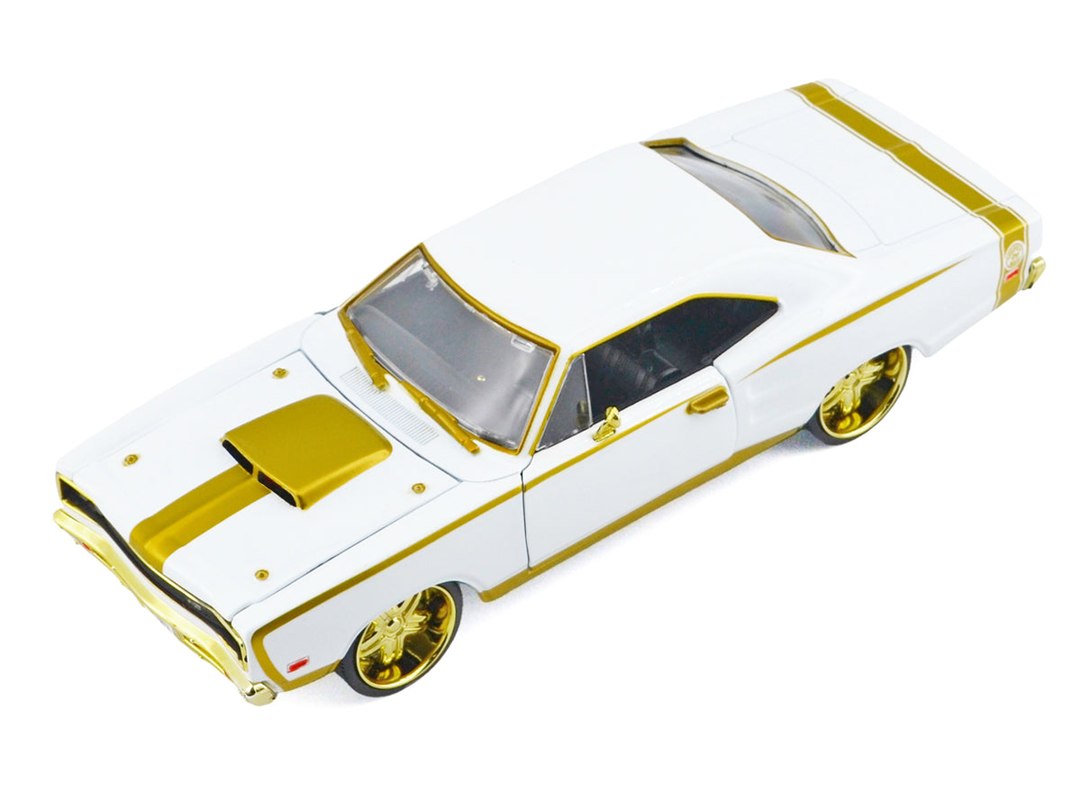1969 Dodge Coronet Super Bee White Metallic with Gold Accents "Luxe Legends" Series 1/24 Diecast Model Car
