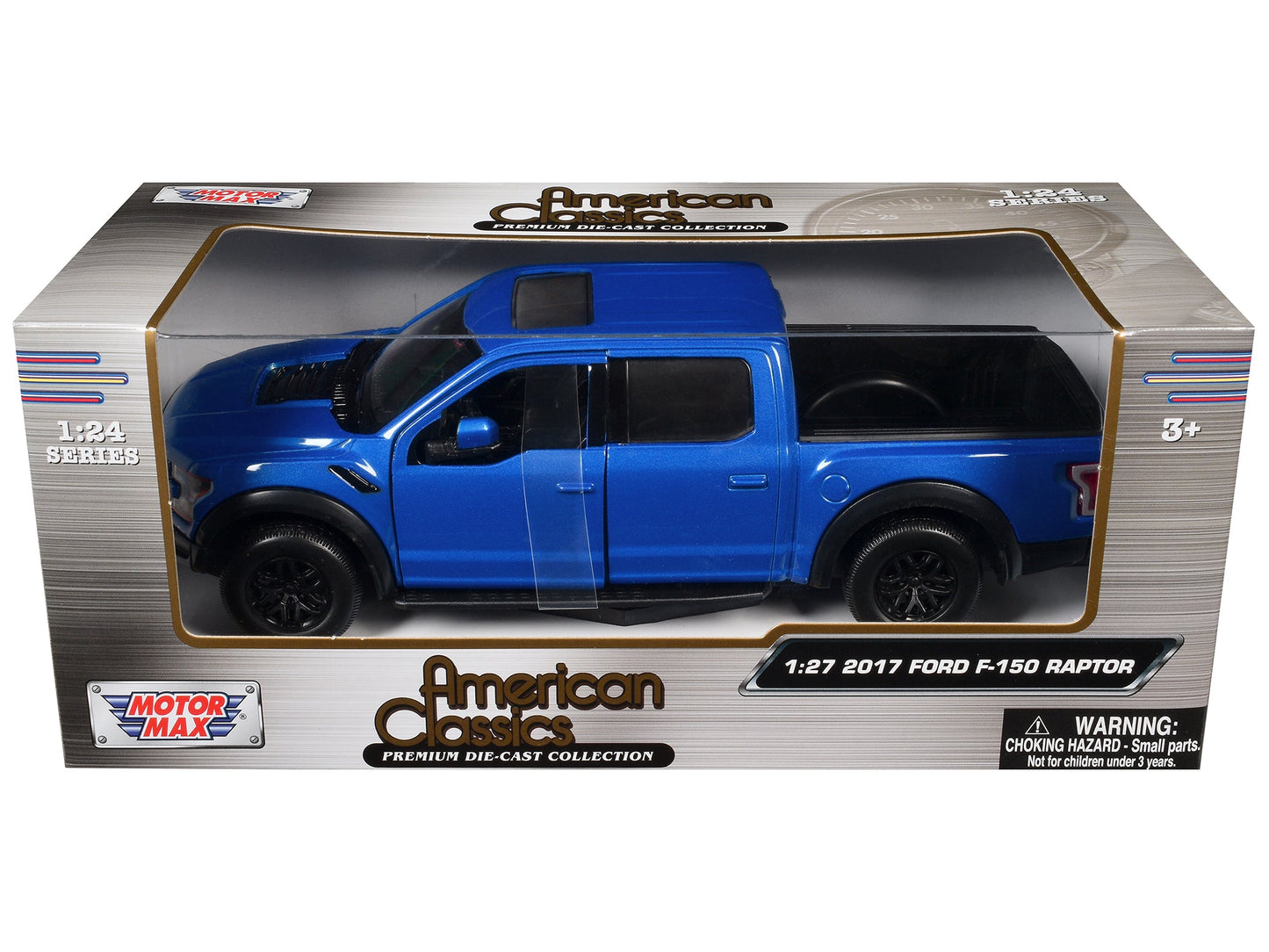 2017 Ford F-150 Raptor Pickup Truck Medium Blue Metallic 1/27 Diecast Model Car