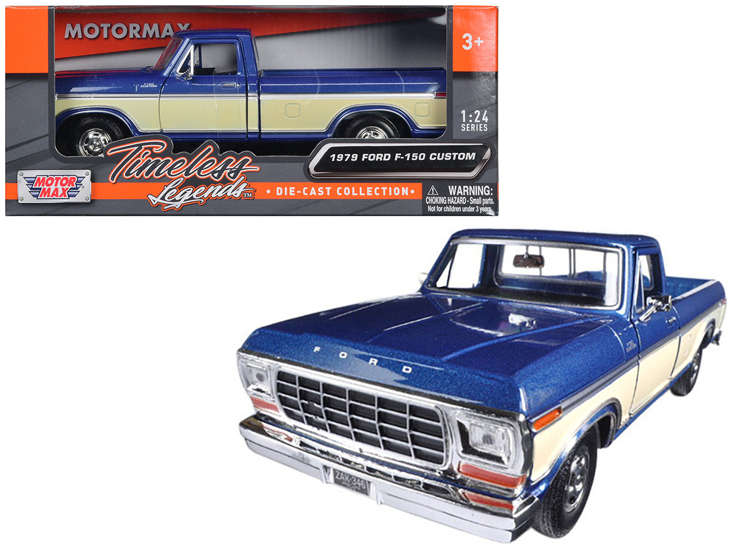 1979 Ford F-150 Pickup Truck 2 Tone Blue/Cream 1/24 Diecast Model Car