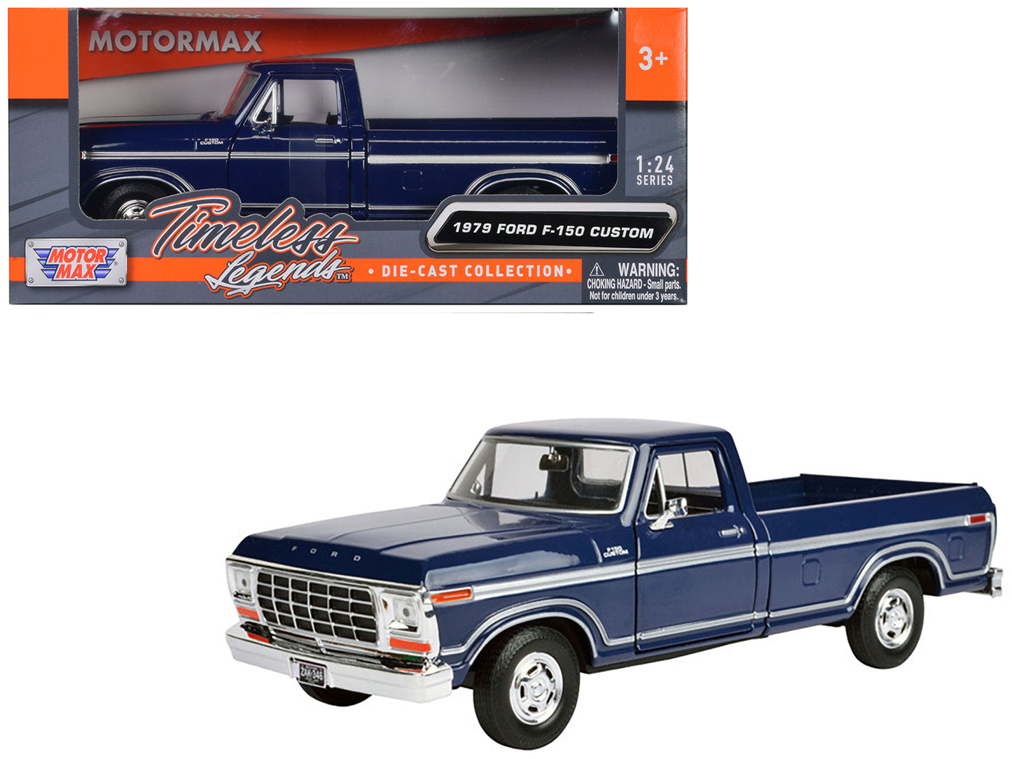 1979 Ford F-150 Pickup Truck Dark Blue 1/24 Diecast Model Car