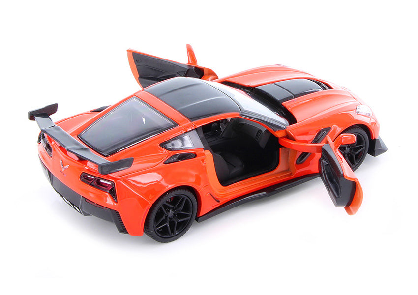 2019 Chevrolet Corvette ZR1 Orange with Black Accents 1/24 Diecast Model Car