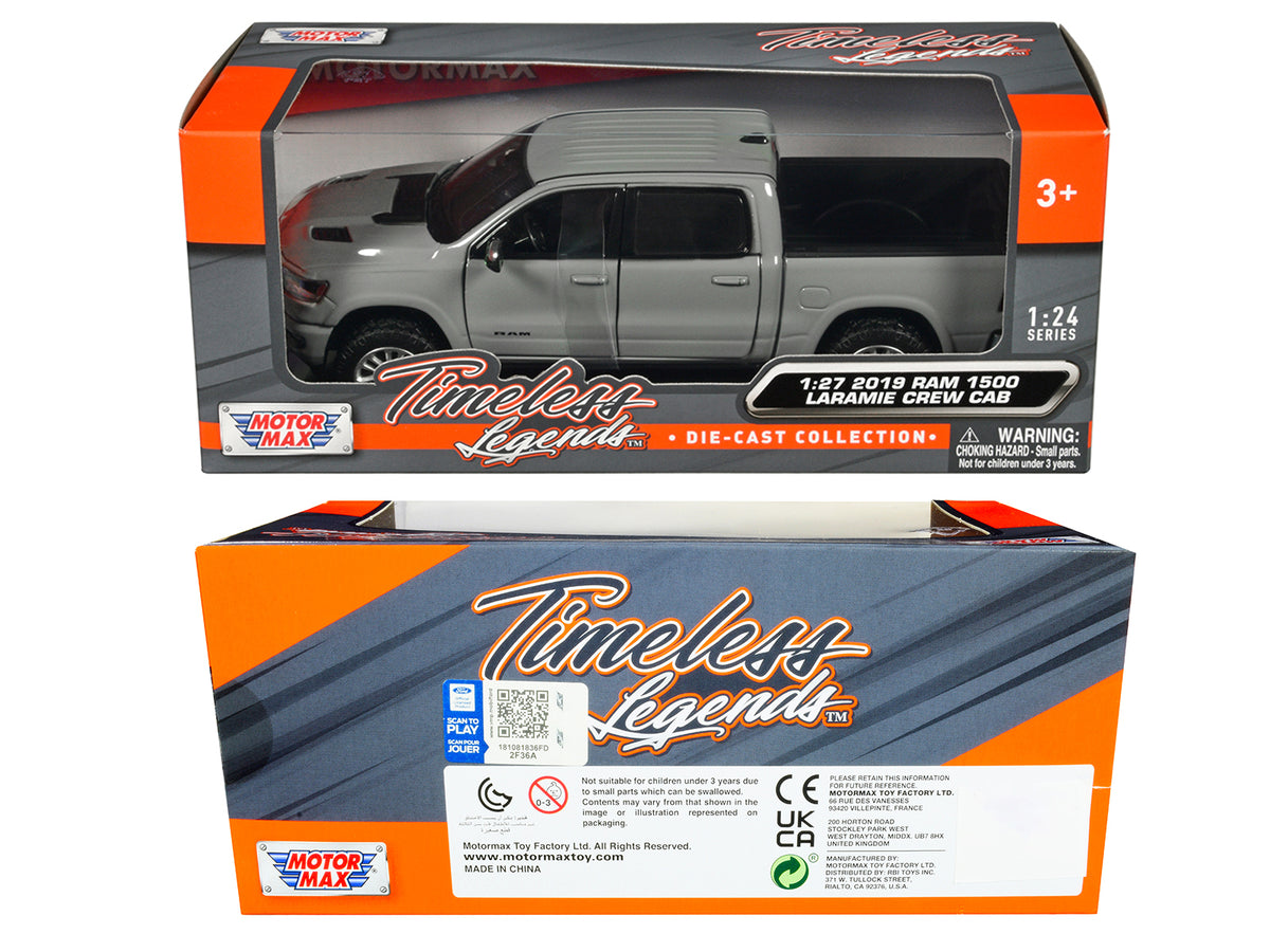 2019 RAM 1500 Laramie Crew Cab Pickup Truck Gray "Timeless Legends" Series 1/27 Diecast Model Car