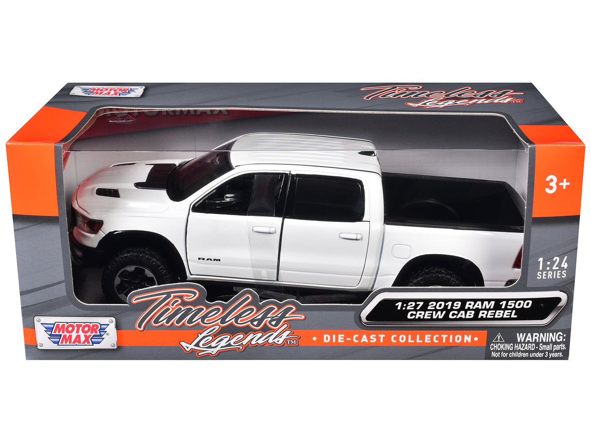 2019 RAM 1500 Rebel Crew Cab Pickup Truck White 1/24-1/27 Diecast Model Car