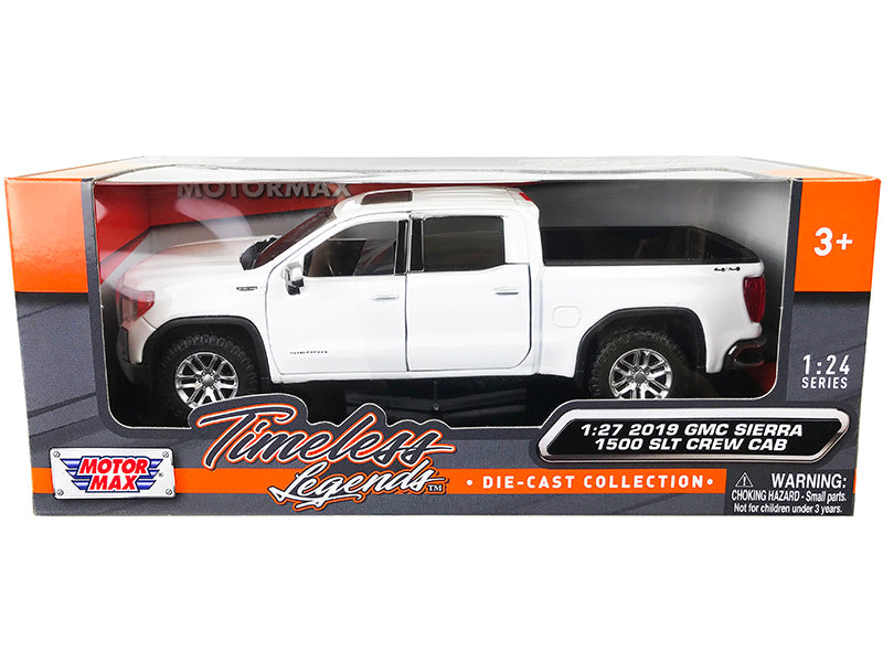 2019 GMC Sierra 1500 SLT Crew Cab 4x4 Pickup Truck with Sunroof White "Timeless Legends" Series 1/24-1/27 Diecast Model Car