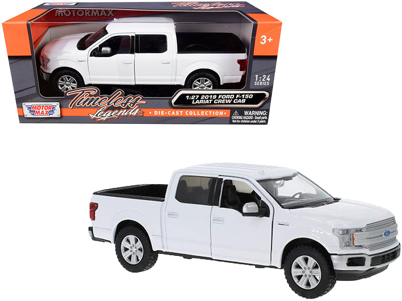 2019 Ford F-150 Lariat Crew Cab Pickup Truck White 1/24-1/27 Diecast Model Car