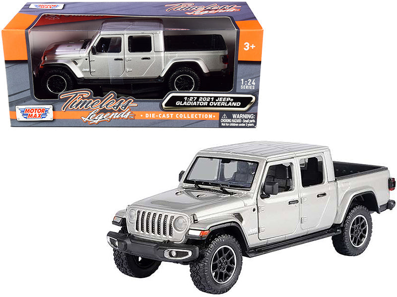 2021 Jeep Gladiator Overland (Closed Top) Pickup Truck Silver Metallic 1/24-1/27 Diecast Model Car