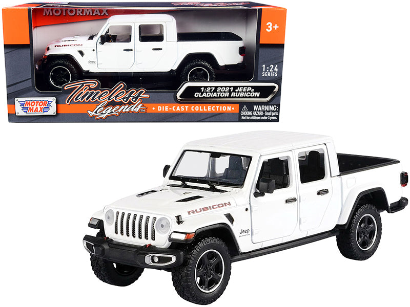 2021 Jeep Gladiator Rubicon (Closed Top) Pickup Truck White 1/24-1/27 Diecast Model Car