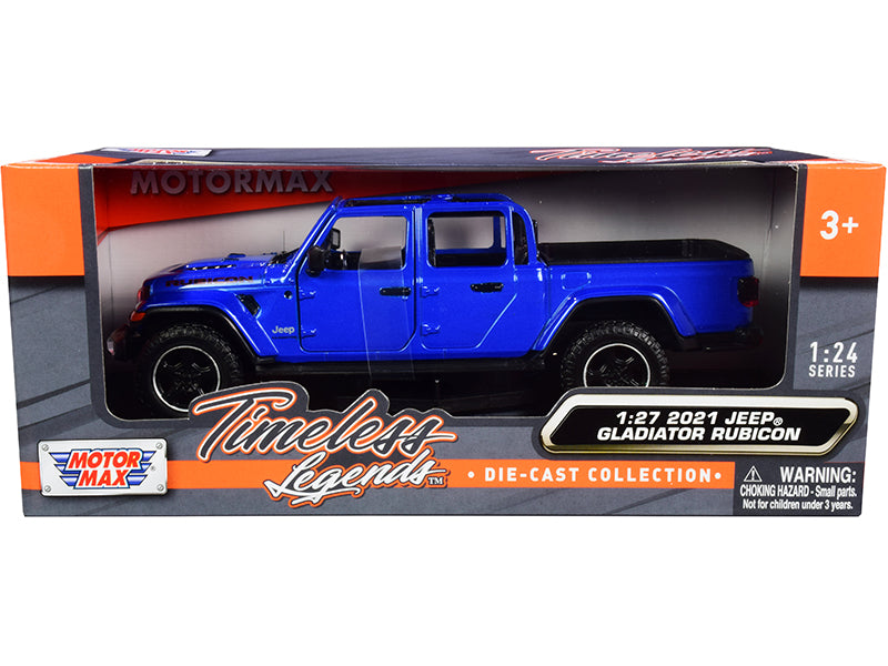 2021 Jeep Gladiator Rubicon (Open Top) Pickup Truck Blue 1/24-1/27 Diecast Model Car