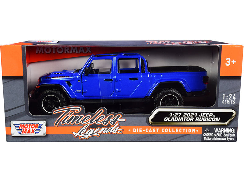 2021 Jeep Gladiator Rubicon (Open Top) Pickup Truck Blue 1/24-1/27 Diecast Model Car