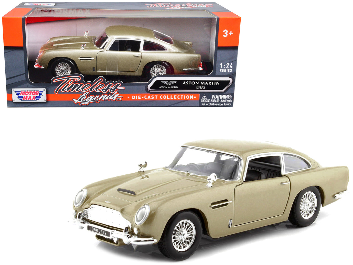 Aston Martin DB5 RHD (Right Hand Drive) Gold Metallic "Timeless Legends" Series 1/24 Diecast Model Car