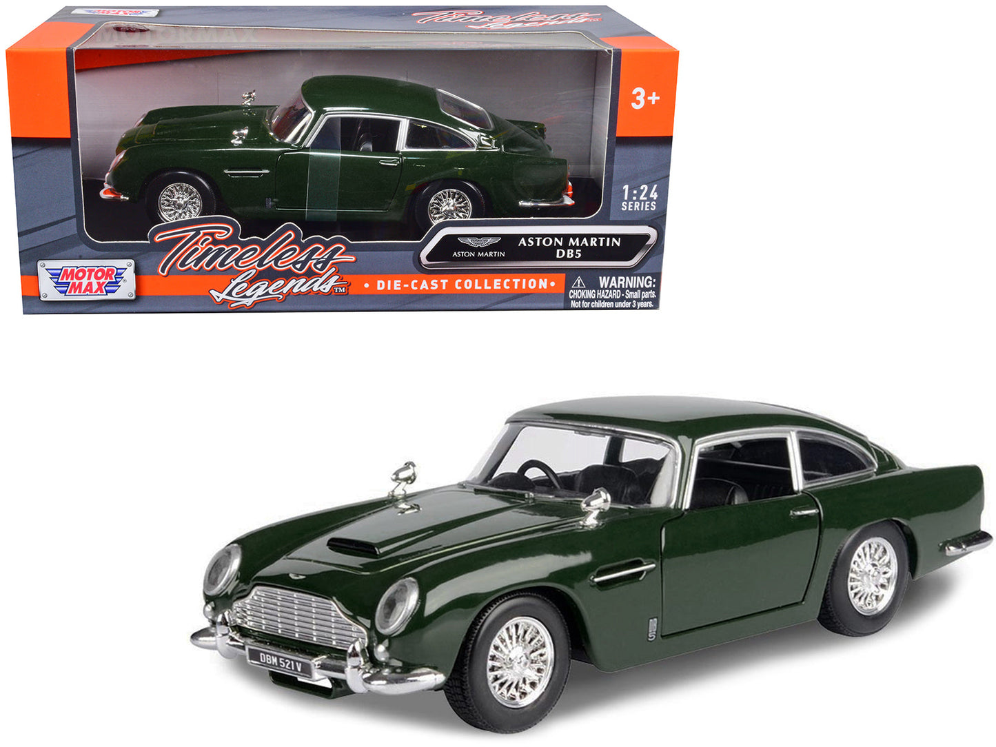 Aston Martin DB5 RHD (Right Hand Drive) Dark Green "Timeless Legends" Series 1/24 Diecast Model Car